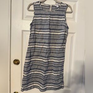 Kenar Blue and White Striped Mini Dress
